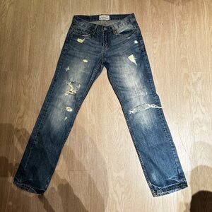 Distressed Blue Jeans